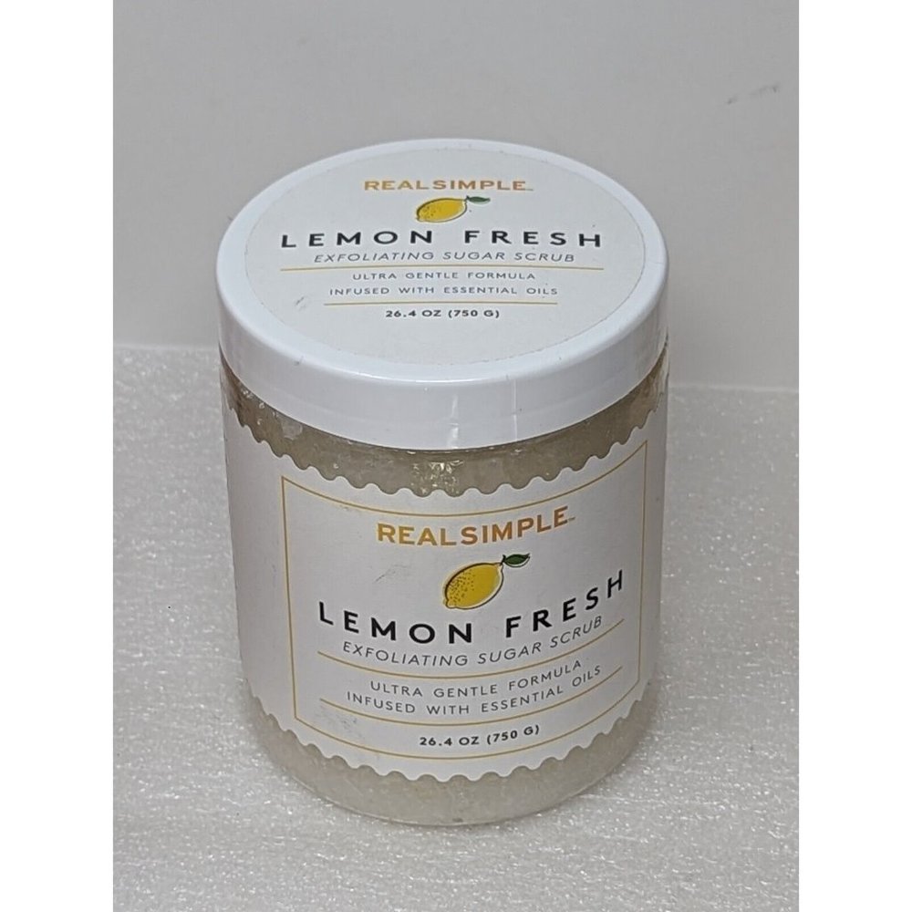 Real Simple Lemon Fresh Exfoliating Body Sugar Scrub 26.4 oz Ultra Gentle
